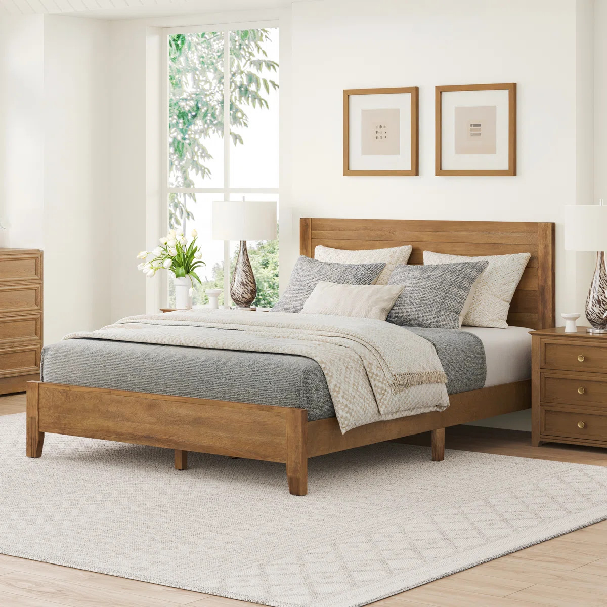 With its simple lines and rustic charm, this low-profile platform bed has a timeless design that ... | Wayfair North America