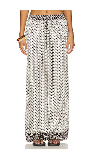 Monogram Silk Pant in Espresso Stamp | Revolve Clothing (Global)