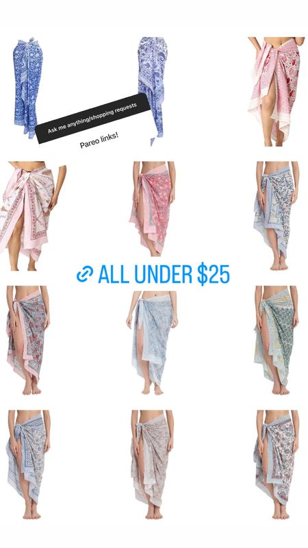 Under $25 sarongs and pareos / resort wear 