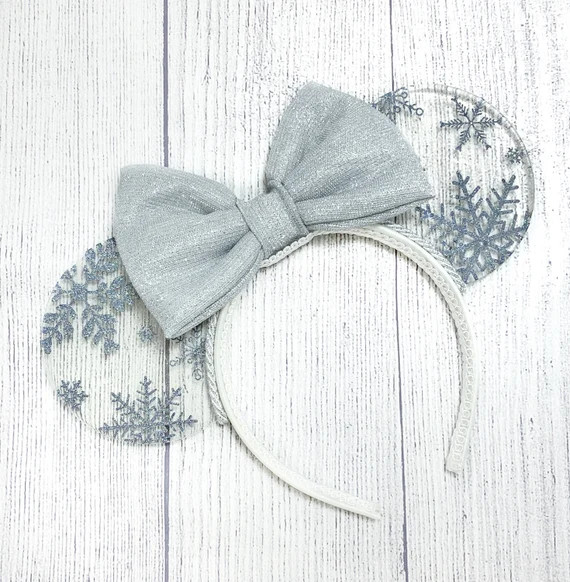 Snowflake Minnie Ears, Snowflake Resin Minnie Ears, Resin Minnie Ears | Etsy (US)