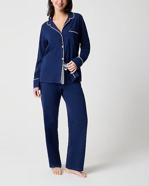 Petite long-sleeve top and pant pajama set | J.Crew Factory