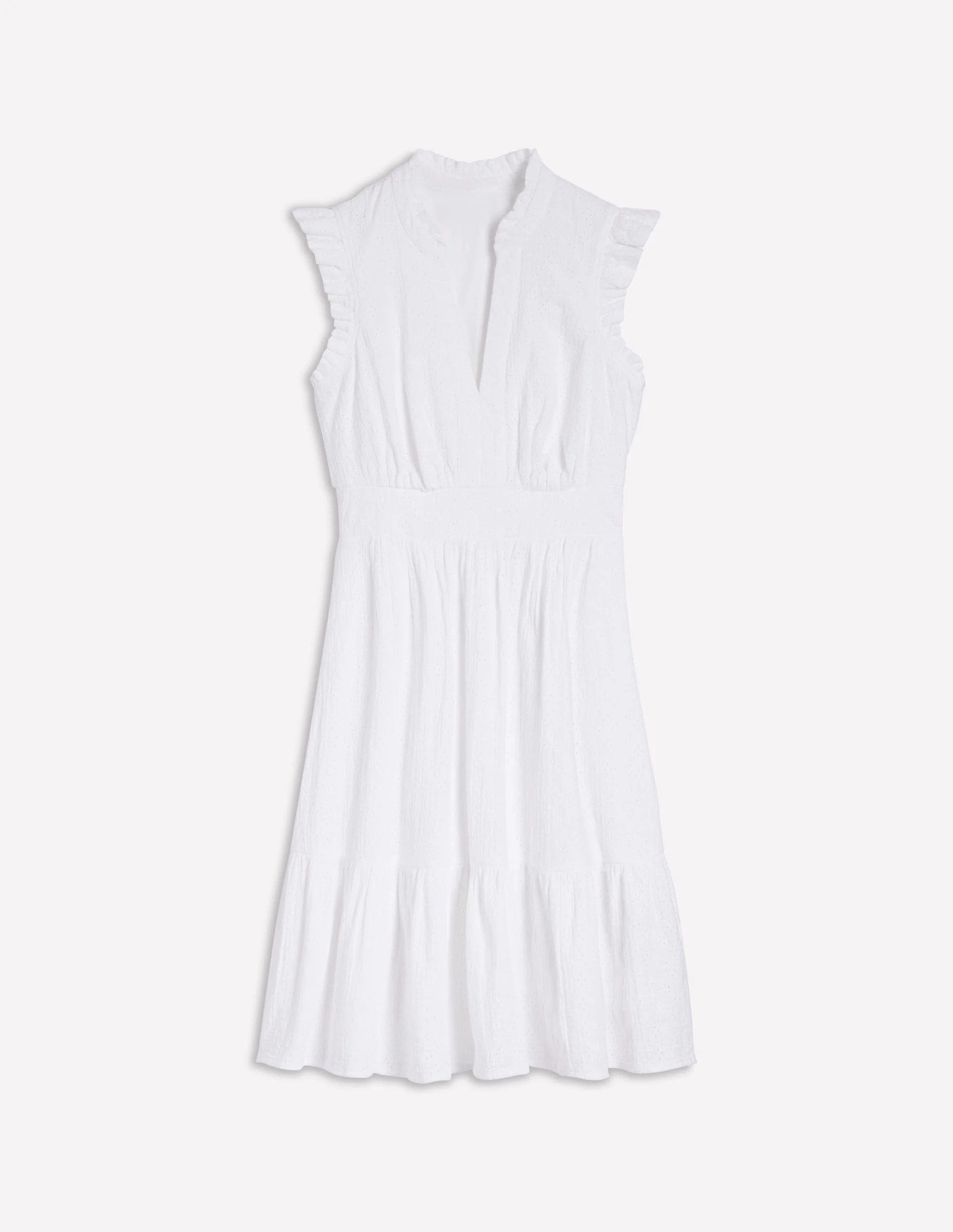 Wren Double Cloth Short Dress-White | Boden (US)