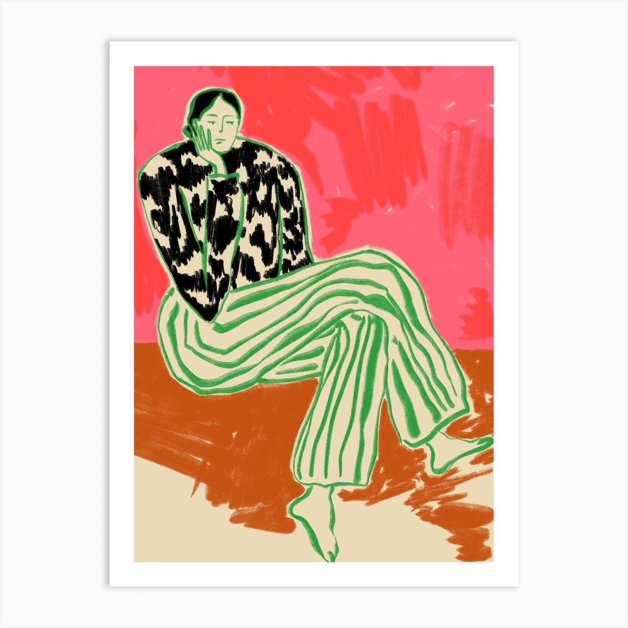 Calm Woman Portrait Art Print | Fy! (UK)