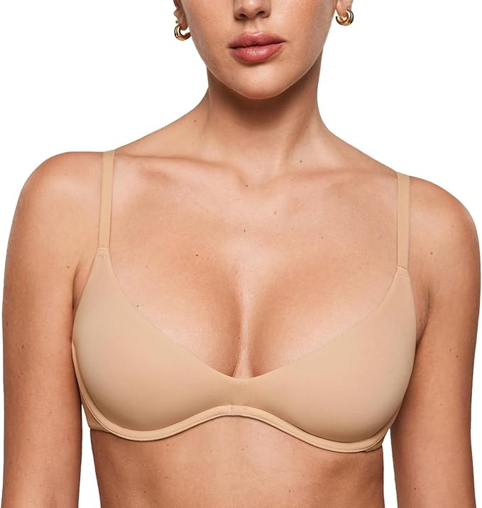 INLYRIC Women's Inbarely Plus Plunge Bra - Unlined Underwire Sexy Demi Balconette Bras | Amazon (US)