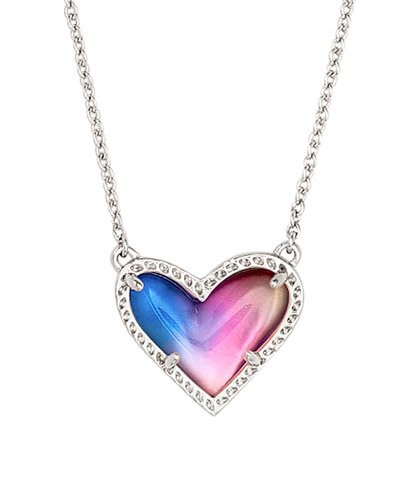 Pink Crystal & Silvertone Ari Heart Pendant Necklace | Zulily