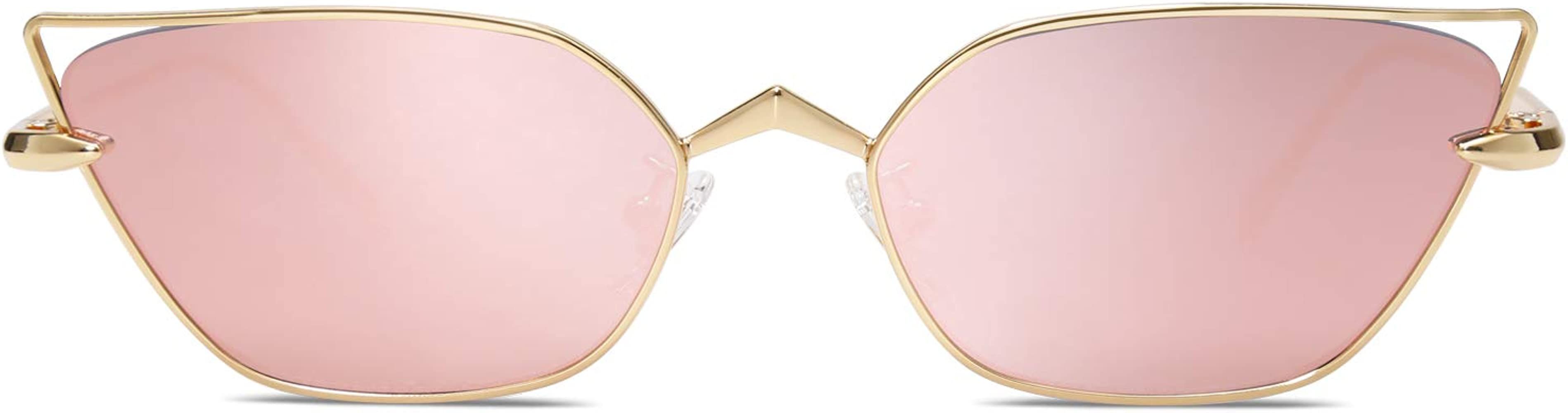 Small Cateye Sunglasses Fox Idea Designer Sunnies Fire SJ1127 | Amazon (US)