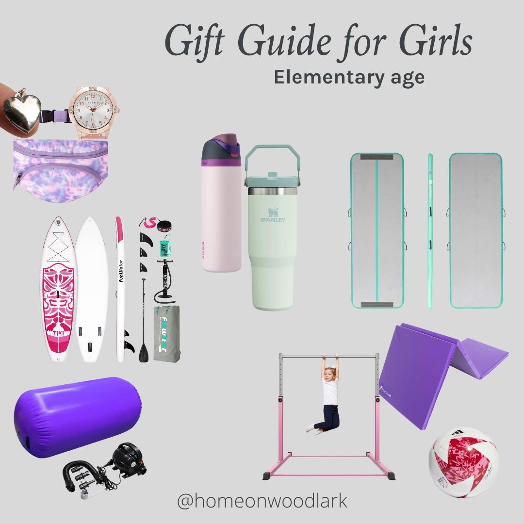 Christmas gift guide for girls!  

Gymnastics equipment.  Paddle board.  Soccer ball.  Stanley cup.  Owalla cup.  Fanny pack.  Watch.  

#LTKHoliday #LTKKids #LTKGiftGuide
