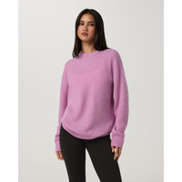 Vuori Émilie Cashmere Oversized Rib Crew Neck T-Shirt | Light Bloom | Large | Vuori Clothing (US & Canada)