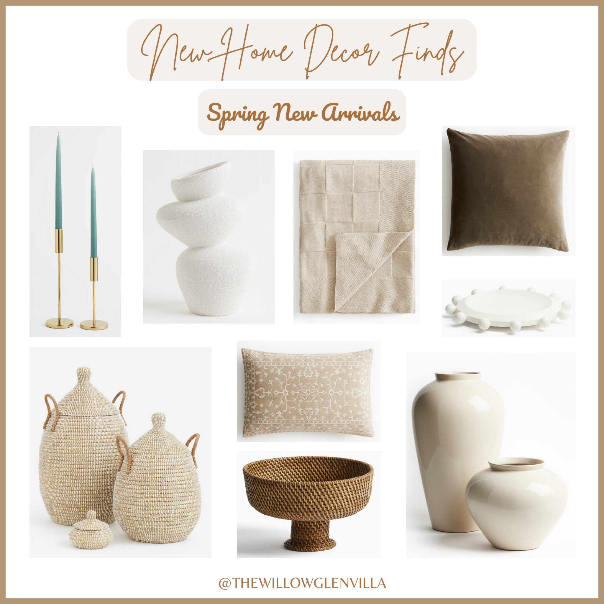 Spring home decor, home decor new arrivals, stoneware vases, ceramic vases, 
Rattan bowl, rattan basket, seagrass basket, cotton velvet pillow cover, woven throw, candle stick, tapered candles, vases, spring floral, artificial flowers, artificial trees 

#LTKHome #LTKSeasonal #LTKFindsUnder50