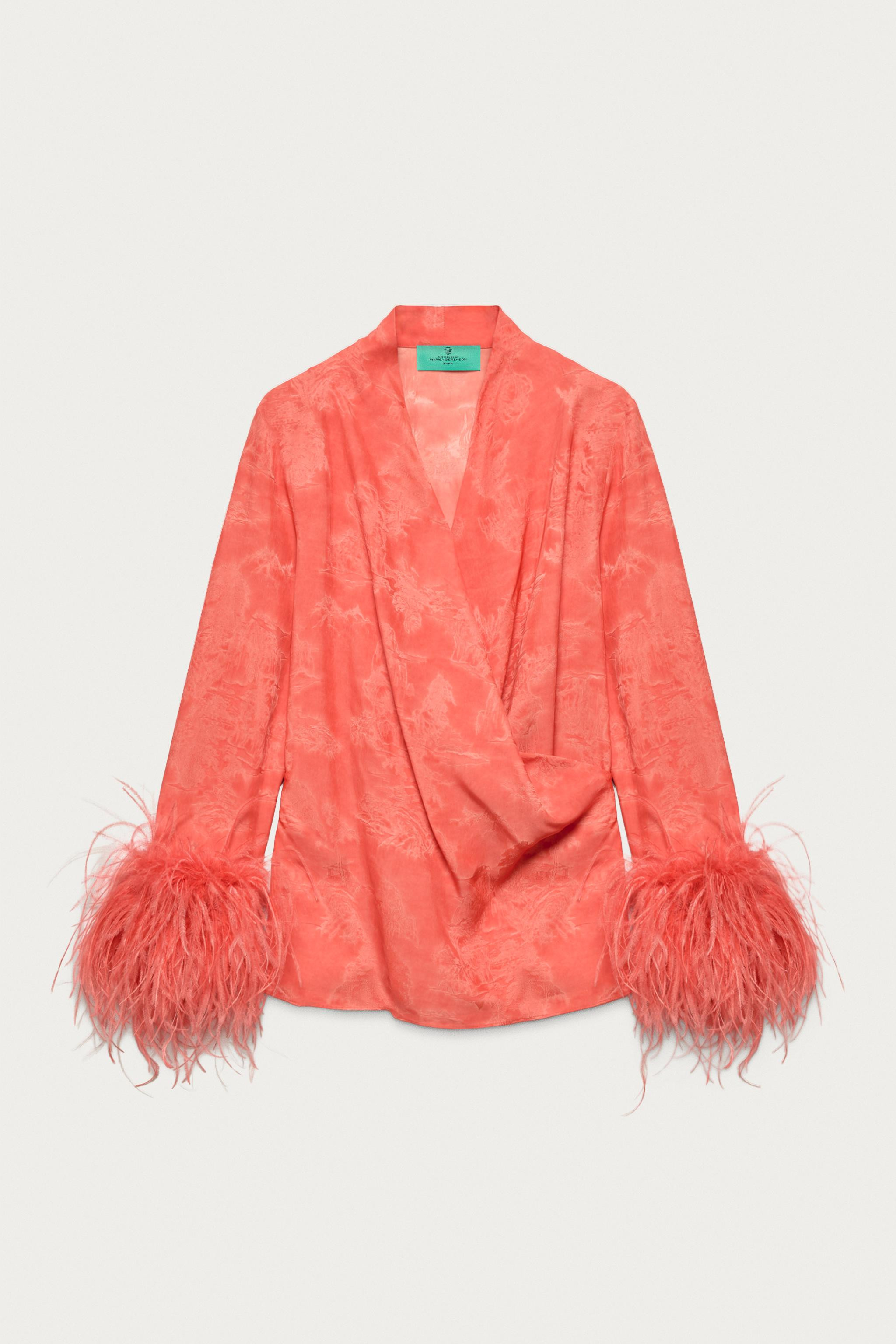 MARISA BERENSON X ZARA FEATHER WRAP SHIRT | Zara UK