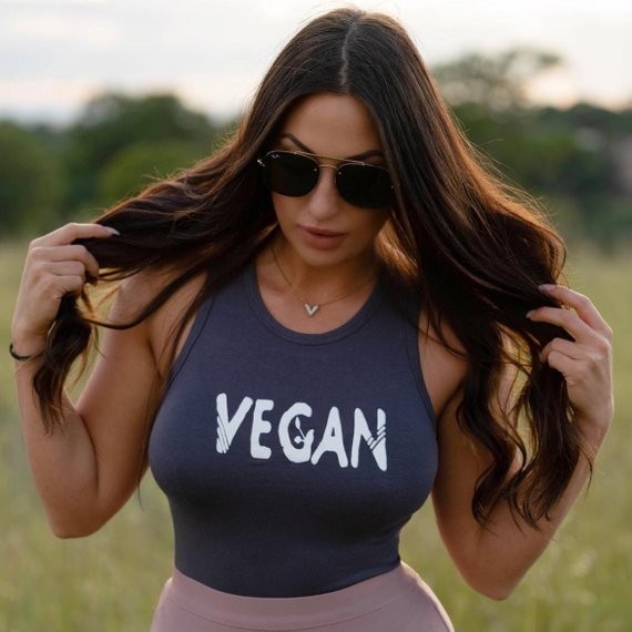 Haz clic para obtener más información sobre Crop Top vegano, Vegan Athlete, Vegan Tank Top, Vegan Top, Yoga Top, Workout Tank, Yoga Shirt,...