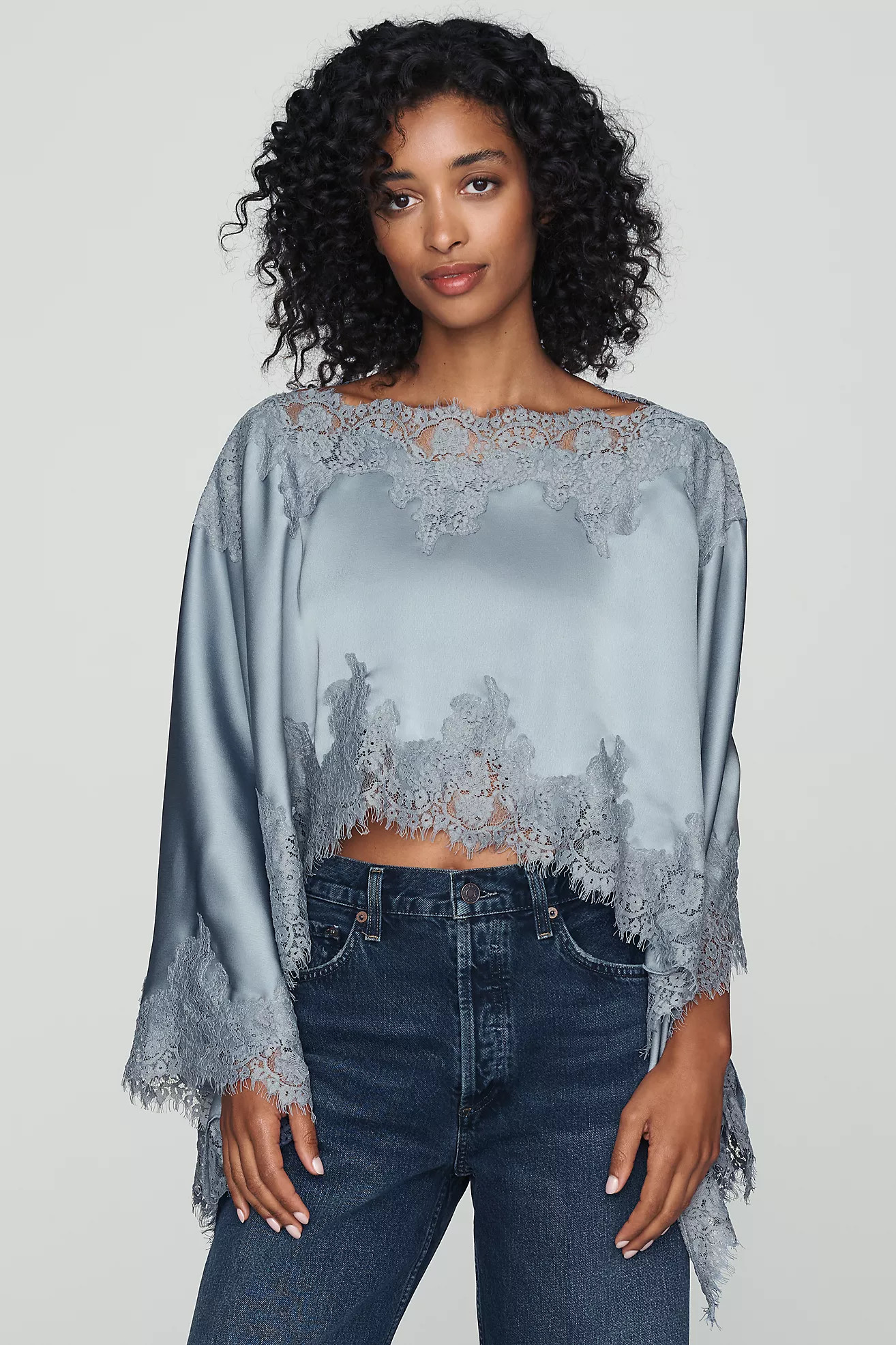 By Anthropologie Satin Lace Poncho | Anthropologie (US)