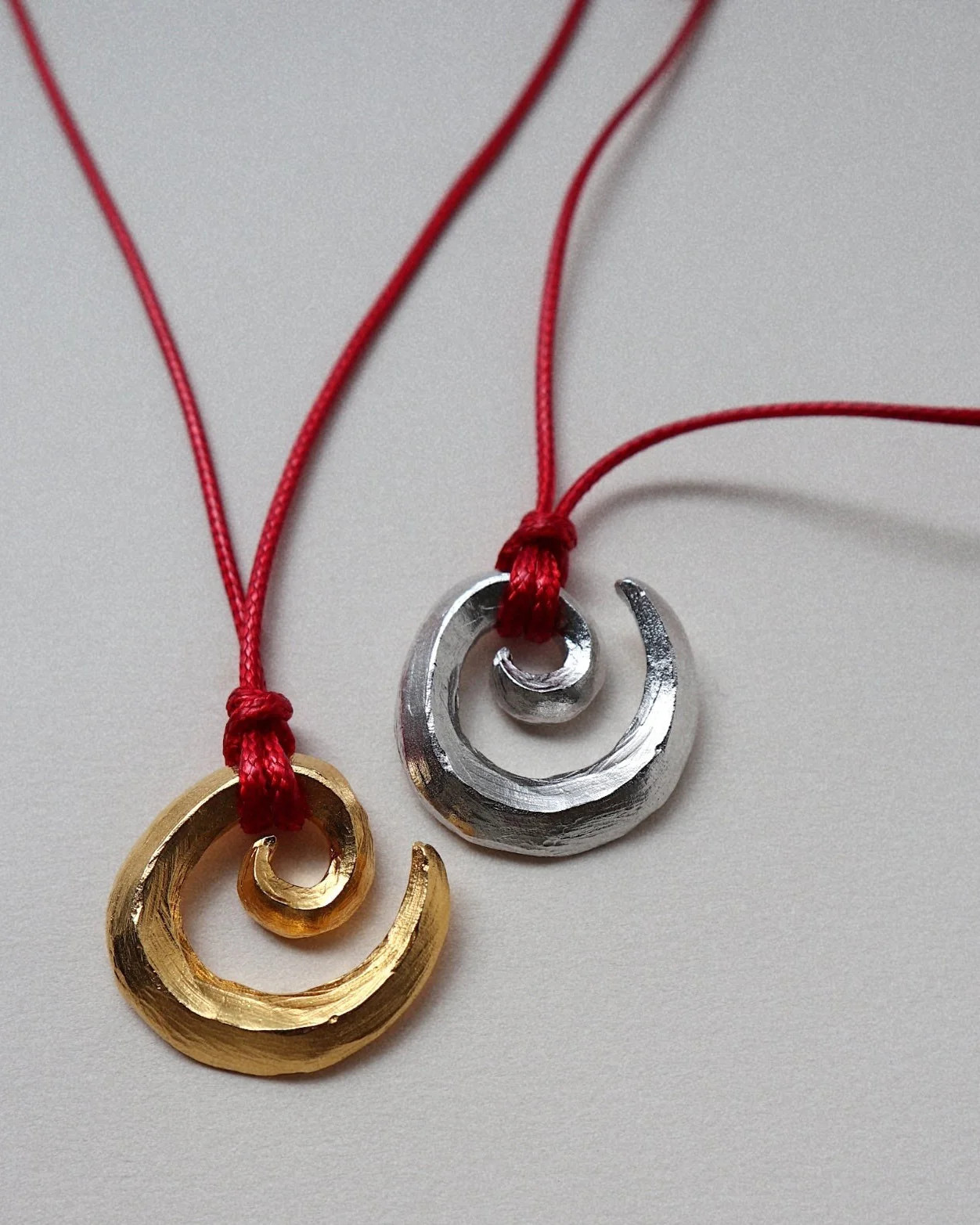 'Possibility' Swirl Red Cord Necklace | Lines & Current (UK)