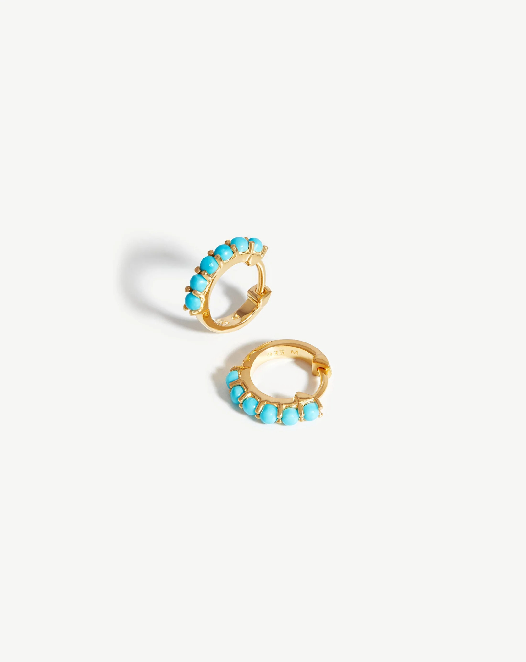 Gemstone Huggies - 18ct Gold Vermeil/Turquoise | Missoma UK