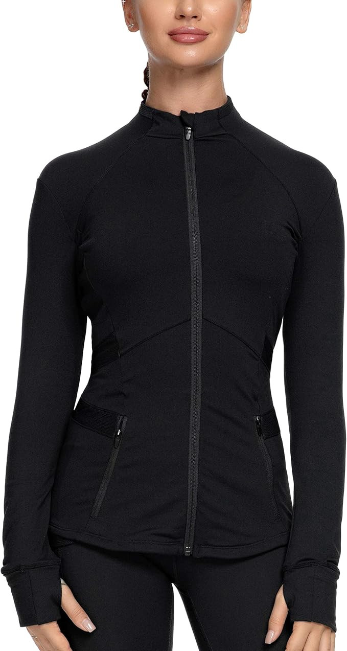 QUEENIEKE Women's Sports Jacket Slim Fit Running Jacket Cottony-Soft Handfeel 60927 | Amazon (US)