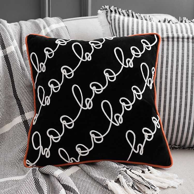 Black Cursive Boo Pillow | Kirkland's Home