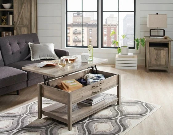 Better Homes & Gardens Modern Farmhouse Lift-Top Coffee Table, Rustic Gray Finish | Walmart (US)