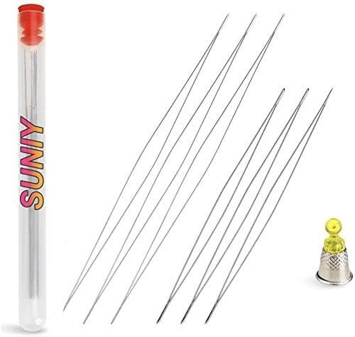 6 Pieces Big Eye Beading Needles with Needle Bottle (2.2 inch, 3 inch) | Amazon (US)