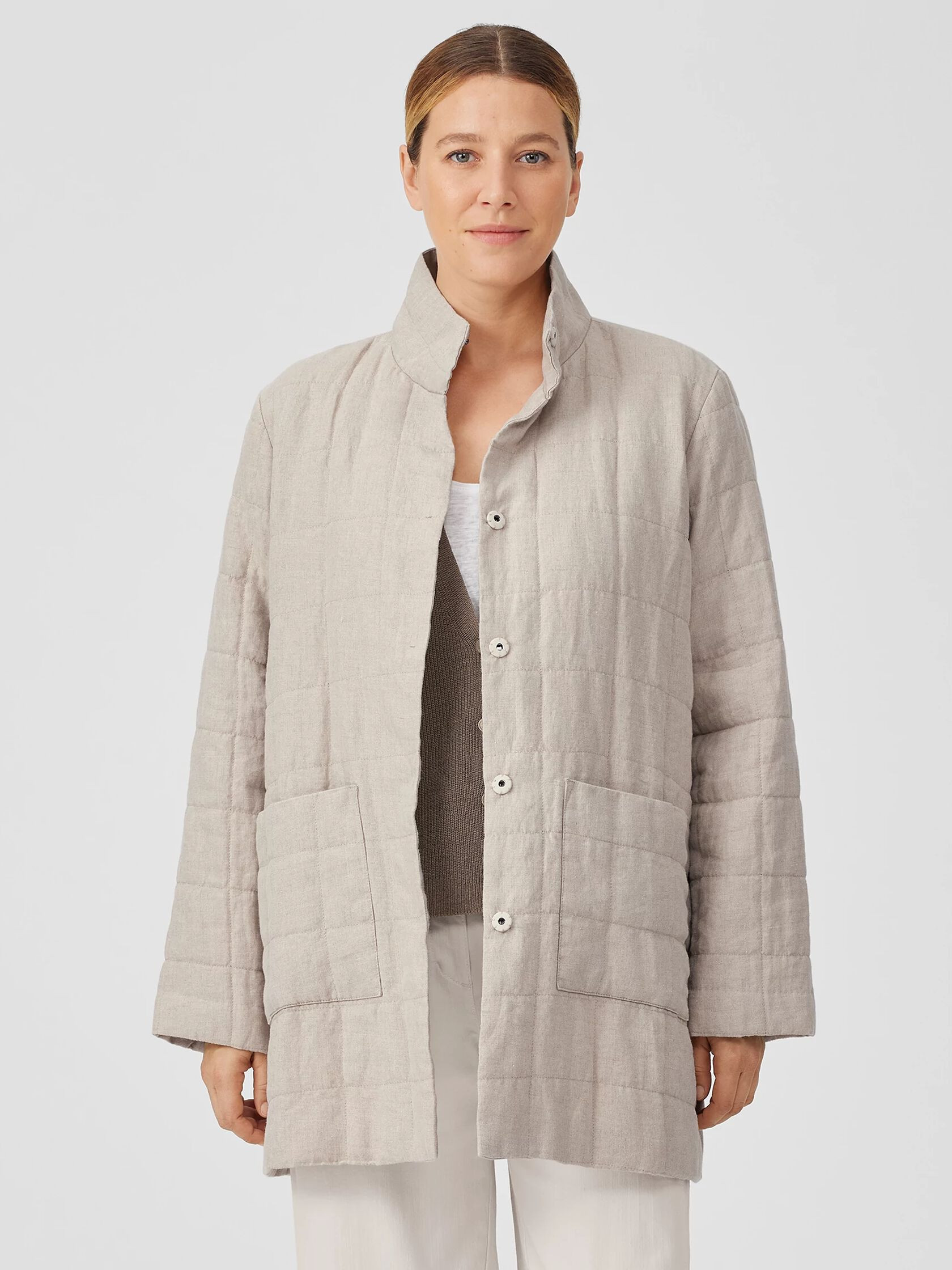 Organic Linen Quilted Jacket | Eileen Fisher