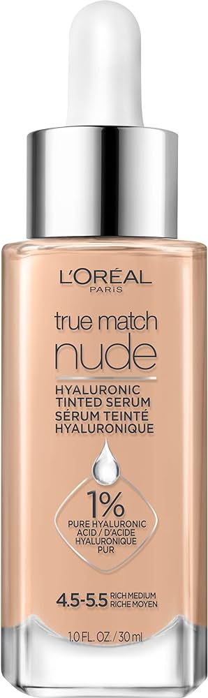 L'Oreal Paris True Match Nude Hyaluronic Tinted Serum Foundation with 1% Hyaluronic acid, Rich Me... | Amazon (US)