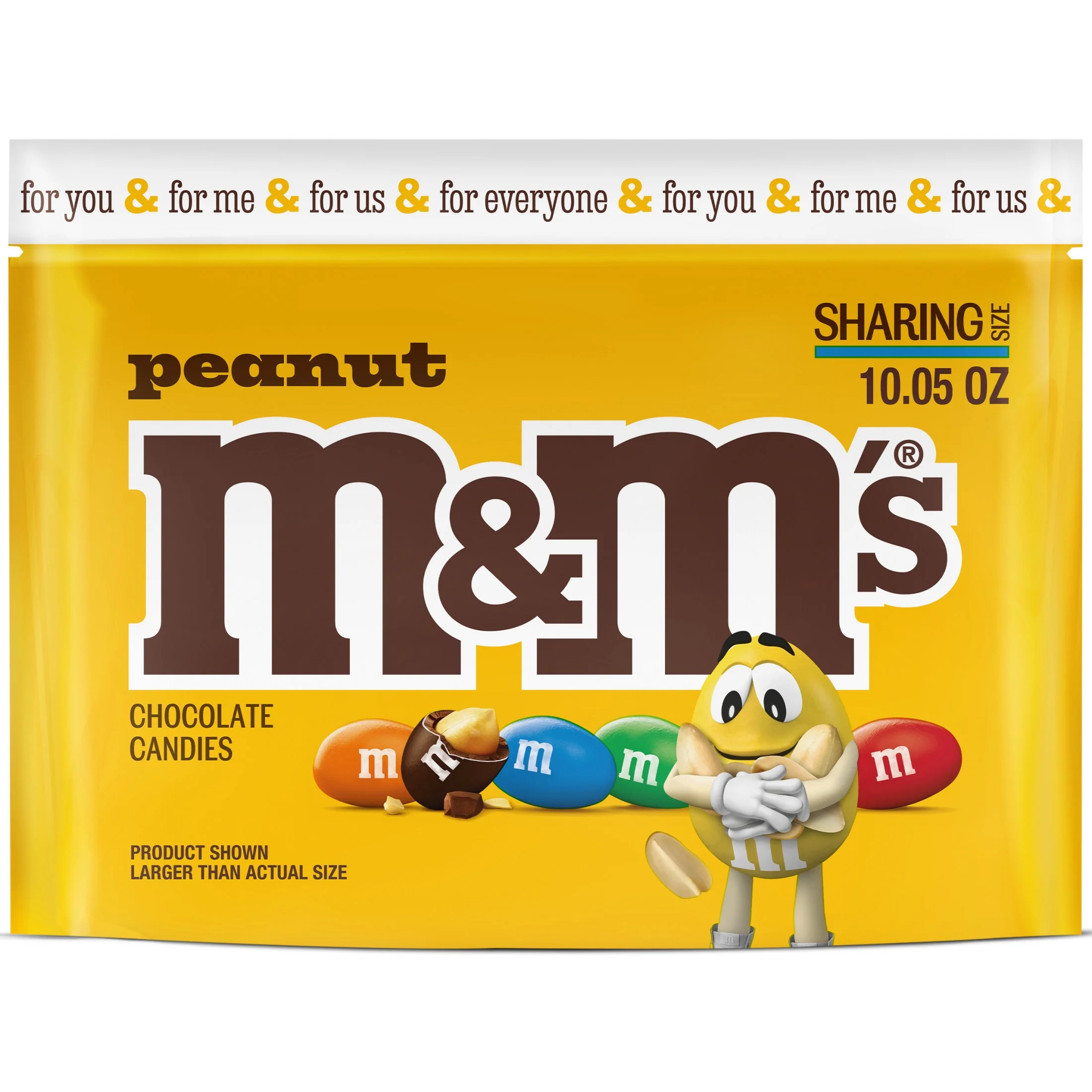 M&M's Peanut Milk Chocolate Candy Sharing Size - 10.05 oz Bag | Walmart (US)
