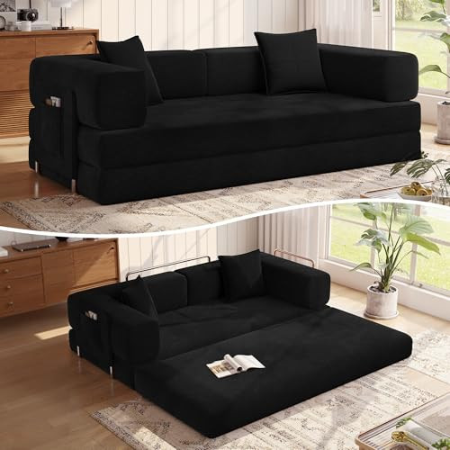MoonSpeak 78.8'' Futon Sofa Bed, Boneless Couches for Living Room | Amazon (US)
