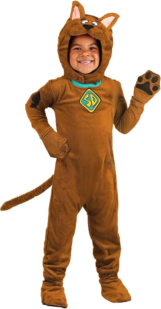 Fun Costumes - Deluxe Toddler Scooby Doo Jumpsuit Costume with Hood (4T, Brown) | Amazon (US)