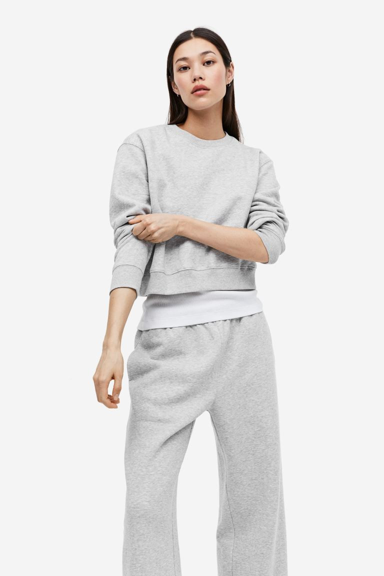 Sweatshirt - Light grey marl - Ladies | H&M GB | H&M (UK, MY, IN, SG, PH, TW, HK)