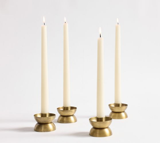 Essential Brass Candle Holders - Set of 4 | Pottery Barn (US)