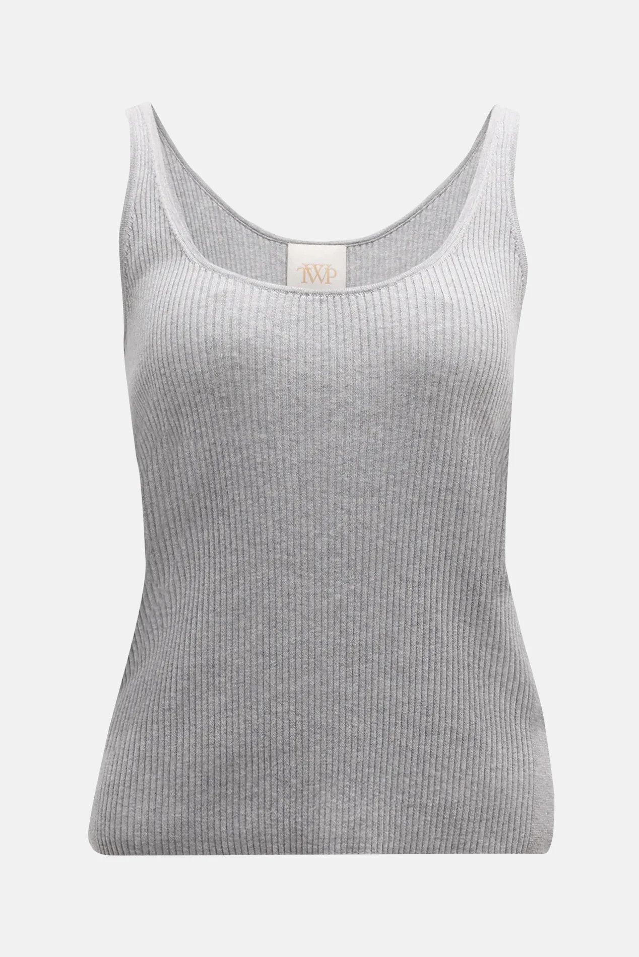 Knit Tank In Cotton Silk Medium Heather Grey | Blue & Cream