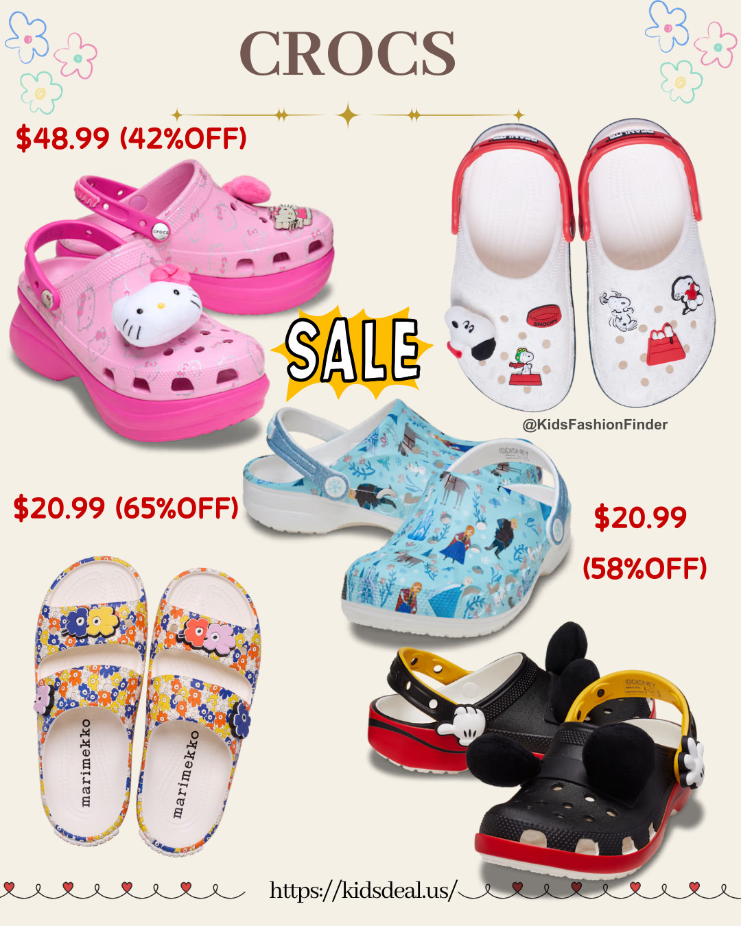 👟✨ CROCS MEGA SALE!
Pick ANY 2 pairs ➡️ extra 30% OFF with code BUNDLEUP30 🛒💥
PLUS 👉 Members get $30 OFF $100 🎉

Hurry, styles won’t last! ⏰🔥

#CrocsSale #CrocsStyle #DealAlert #ShoesOfTheDay #CrocsLovers #CrocsFashion #CrocsOnSale #BundleDeal #ShoeAddict 👟🛍️ 

 

#LTKFamily #LTKKids #LTKSaleAlert