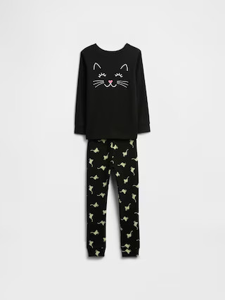 Kids & babyGap 100% Organic Cotton Kitty PJ Set | Gap Factory