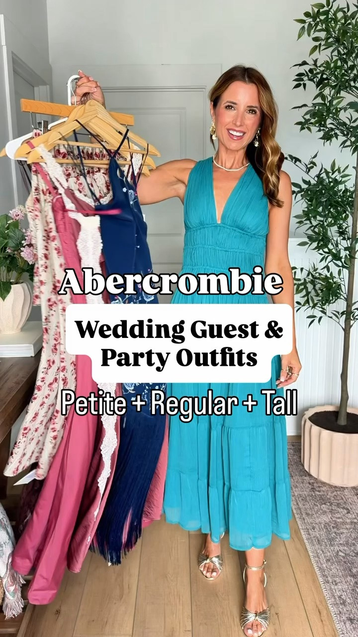 Abercrombie wedding guest dresses. Summer wedding guest dresses. Fall wedding guest dresses. Party dresses. Cocktail dresses. Date night outfits. Baby shower dresses. Wedding shower dresses. Rehearsal dinner dresses. Welcome party dresses. wearing XXS petite in each .. needed XXS in cami top but wearing XS. Gold heels are TTS.

#LTKootd #LTKTravel #LTKWedding