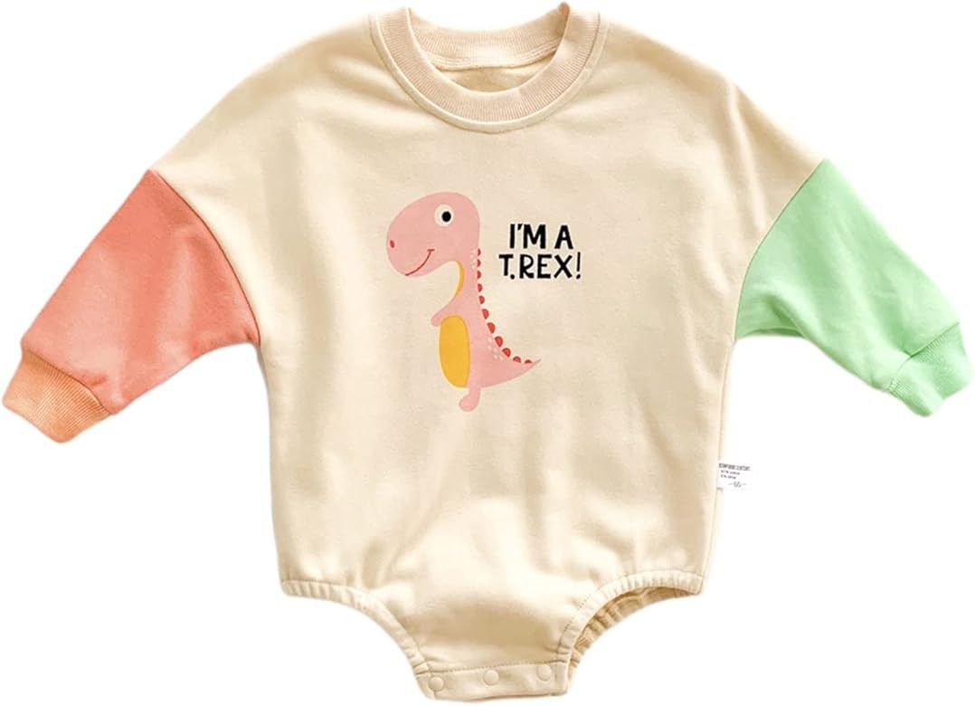 Amazon.com: Baby Boy Girl Crewneck Sweatshirt Onesie Oversized Sweater Shirts Long Sleeve Romper ... | Amazon (US)