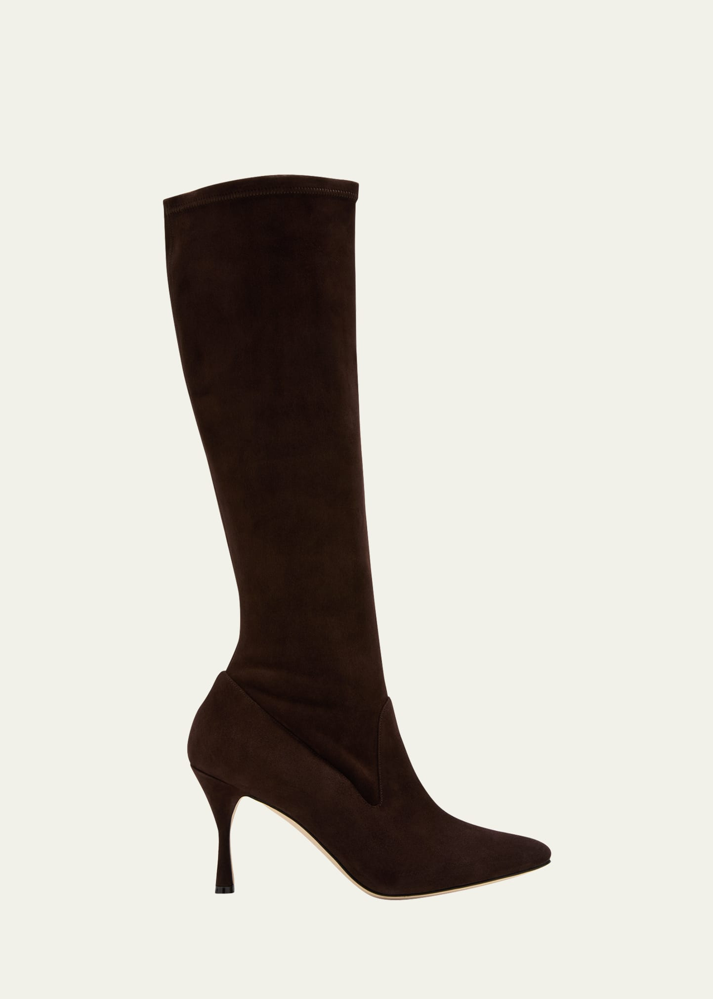 Manolo Blahnik Pamfilo Suede Stiletto Tall Boots | Bergdorf Goodman