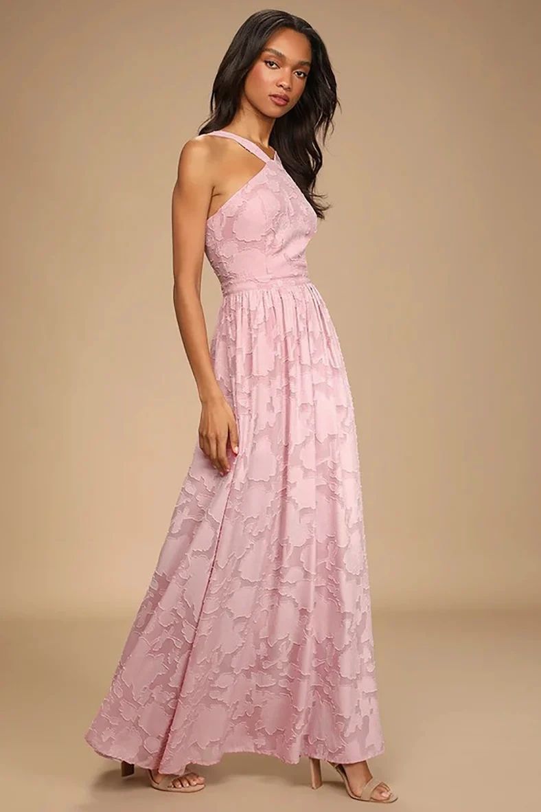 Love and Beyond Mauve Pink Burnout Floral Maxi Dress | Lulus (US)