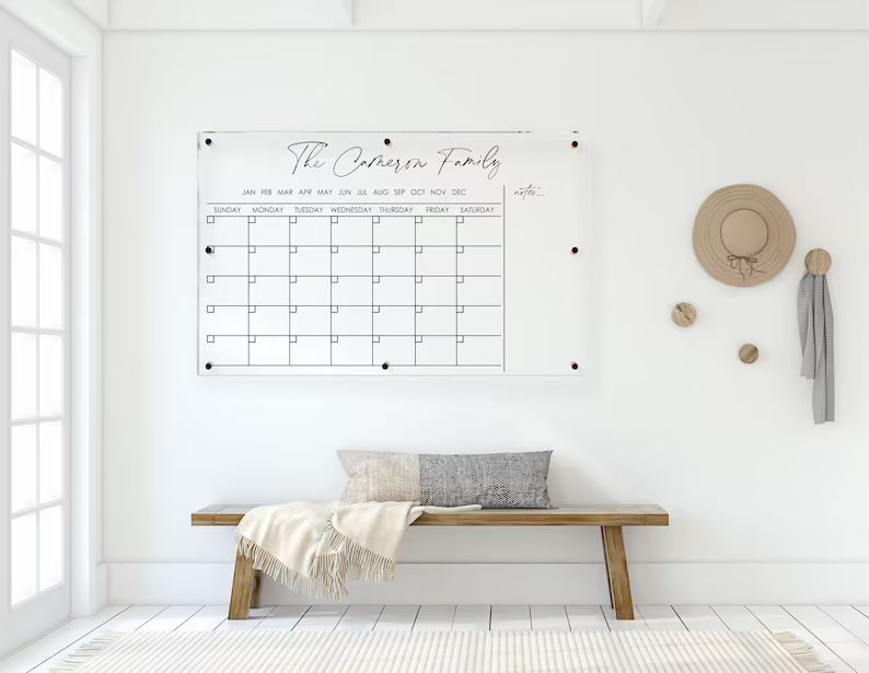 Personalized Acrylic Calendar for Wall Ll Dry Erase Board | Etsy | Etsy (US)