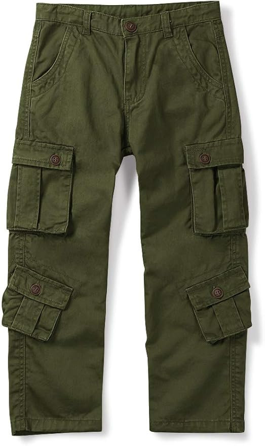 OCHENTA Boys' Military Cargo Pants, 8 Pockets Casual Outdoor Slacks | Amazon (US)