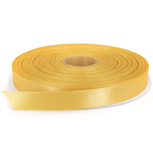 Stuffvisor Gold Satin Ribbon, 1/2 inch x 50 Yards, Double Face Solid Color, Thick and Durable Ribbon Roll, 100% Polyester Ribbon for Gift Wrapping, Crafts, Hair and Multiple Decorations | Amazon (US)
