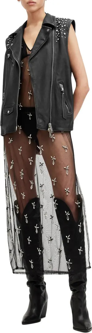 Billie Embellished Leather Vest | Nordstrom