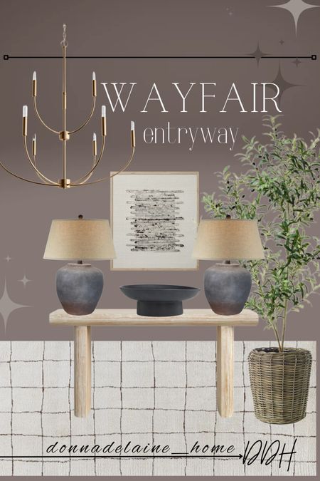 Neutral entryway..modern/organic.
Solid wood console table on sale at Wayfair! I’m loving the textile artwork.. and the added texture of the wicker planter, so pretty! 
Styled space, curated home 

#LTKFamily #LTKHome