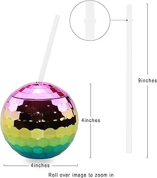 Towjaw 2Pcs Disco Ball Cups (20oz) - Rainbow disco ball drink cups, disco ball cups with straws a... | Amazon (US)