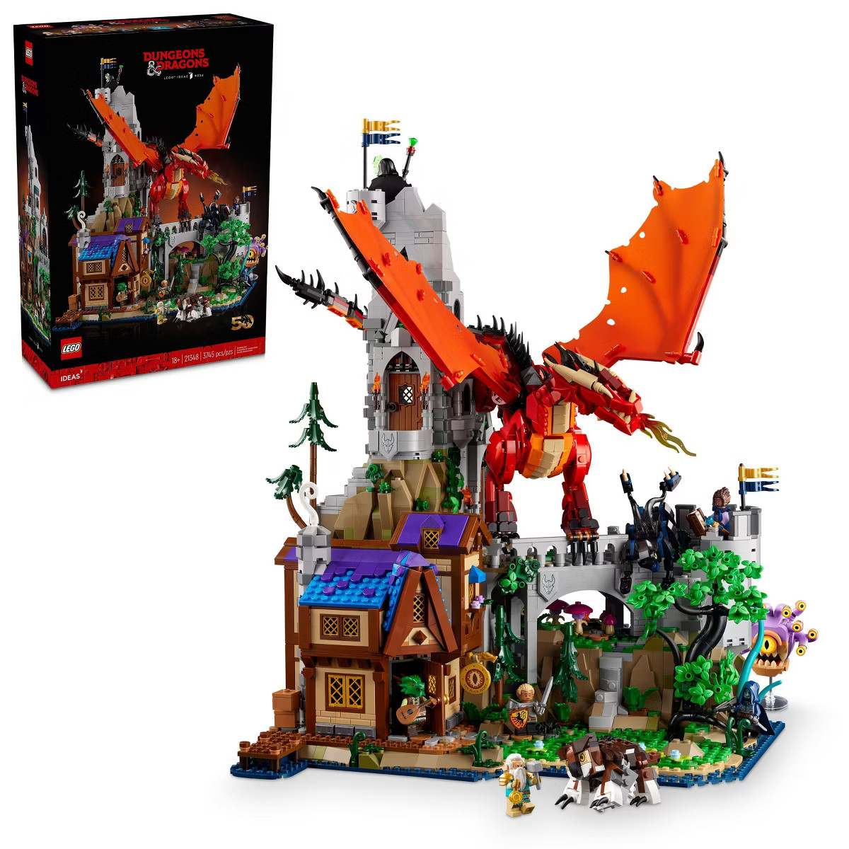 LEGO Ideas Dungeons & Dragons: Red Dragon's Tale Build and Display Set 21348 | Target