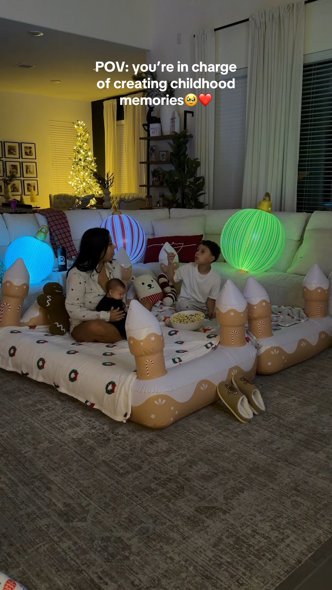 Fun Christmas movie night set up! The cutest inflatable beds for sleepovers!

Christmas 
Christmas night 
Christmas movie 
Christmas decor 
Christmas themed 

#LTKKids #LTKFamily #LTKHoliday