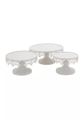 Monroe Lane Vintage Metal Cake Stand - Set of 3, White | Belk