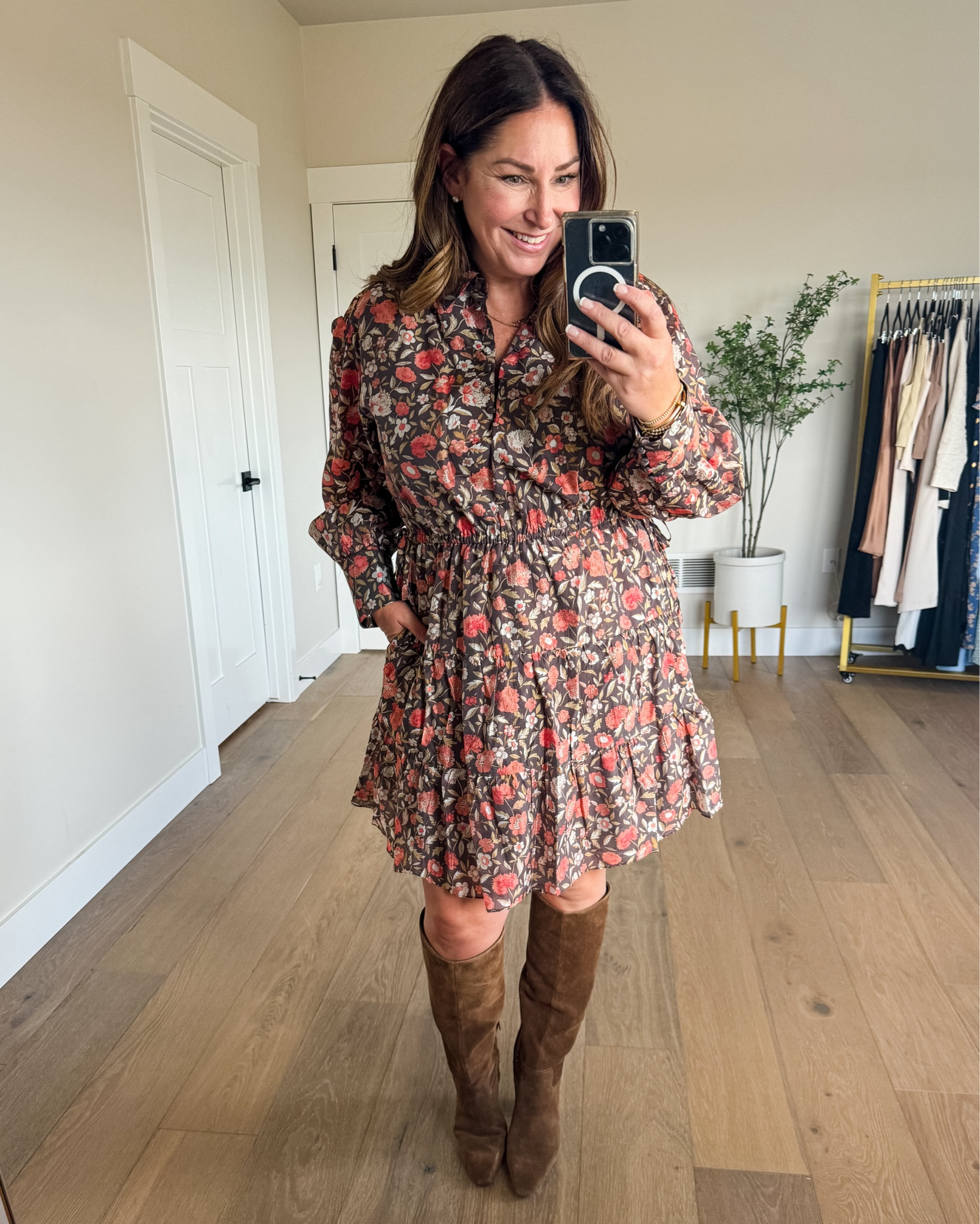 NSALE fall dress tts, L and wide calf boots!! sized up 1/2 in boots wearing 7 1/2 wide calf

#LTKxNSale #LTKOver40 #LTKMidsize