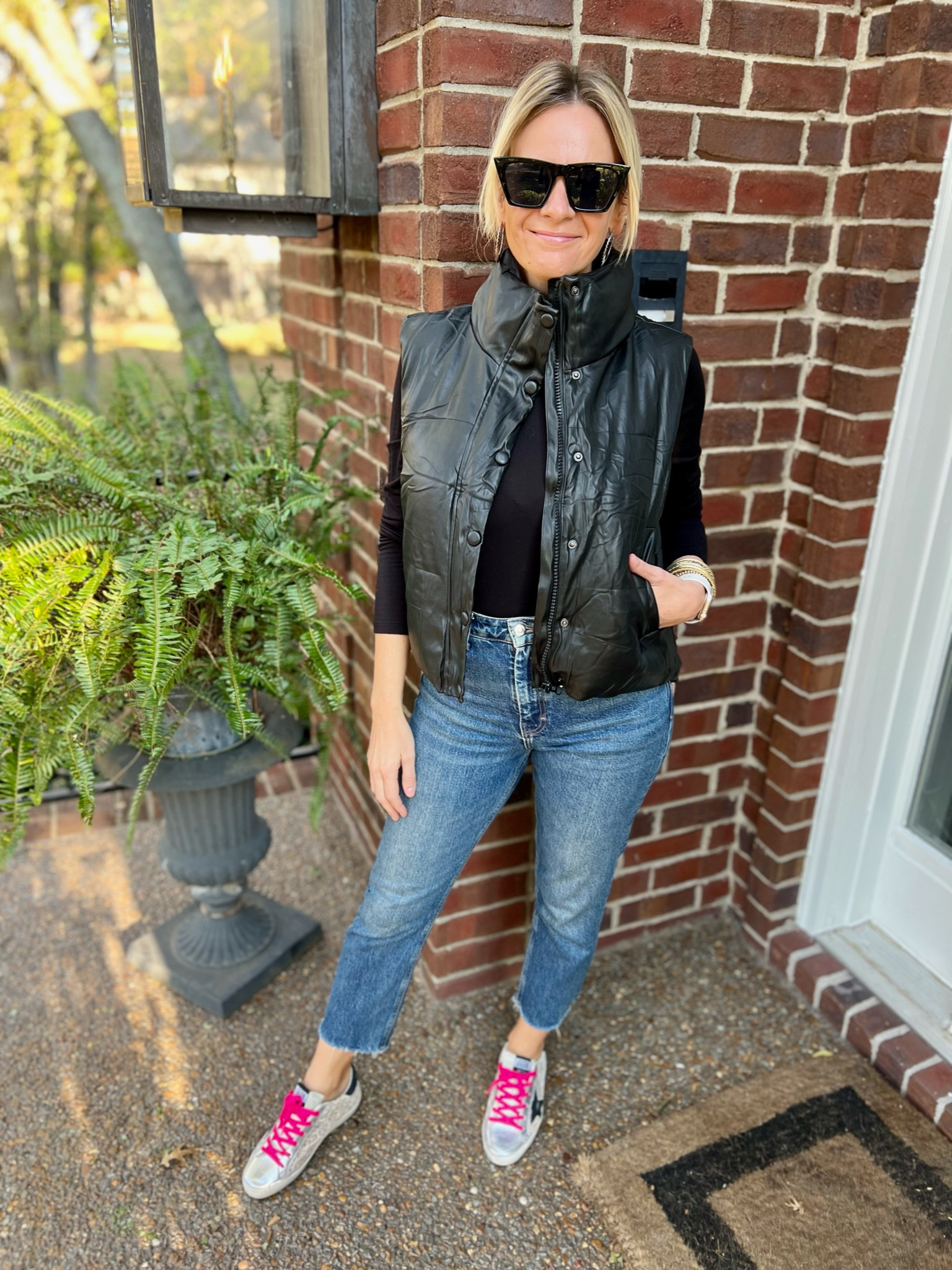 Love a vest layered over a bodysuit…. And how fabulous is this faux leather from Amazon?!

#LTKstyletip #LTKfindsunder50 #LTKSeasonal