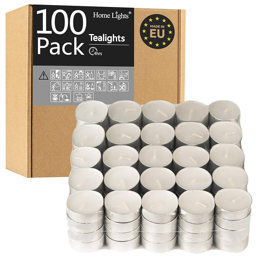 Tealight Candles - 4 Hours - Giant 100,200,300 Bulk Packs - White Unscented European Votive Smoke... | Amazon (US)