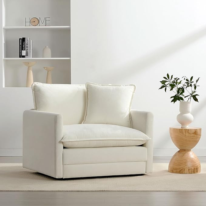 Chenille Oversized Accent Chair - 39”W Big Comfy Reading Chair, Modular Cloud Chair, Cozy Armch... | Amazon (US)