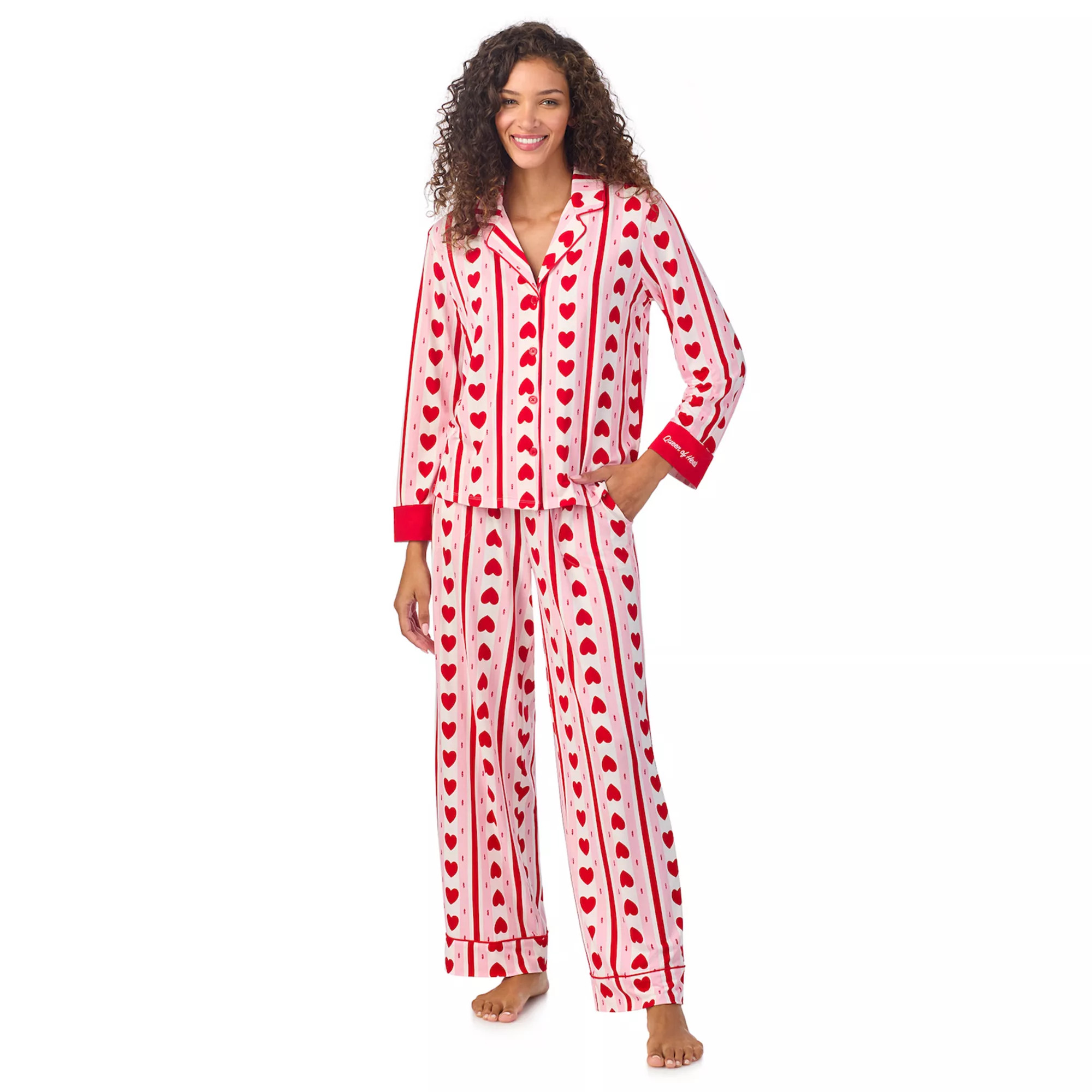 Women's Beauty Sleep Social Long Sleeve Pajama Shirt & Pajama Pants Sleep Set | Kohl's
